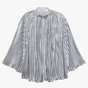 Savage x Fenty Metallic pleated lamé cape jacket size M/L
